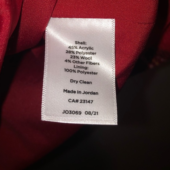 Talbots Red Tartan Plaid Wool Faux Wrap Skirt Gold Buttons - Picture 5 of 5